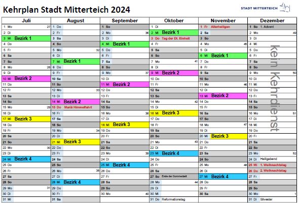 Bild: Kehrplan Mitterteich 2024